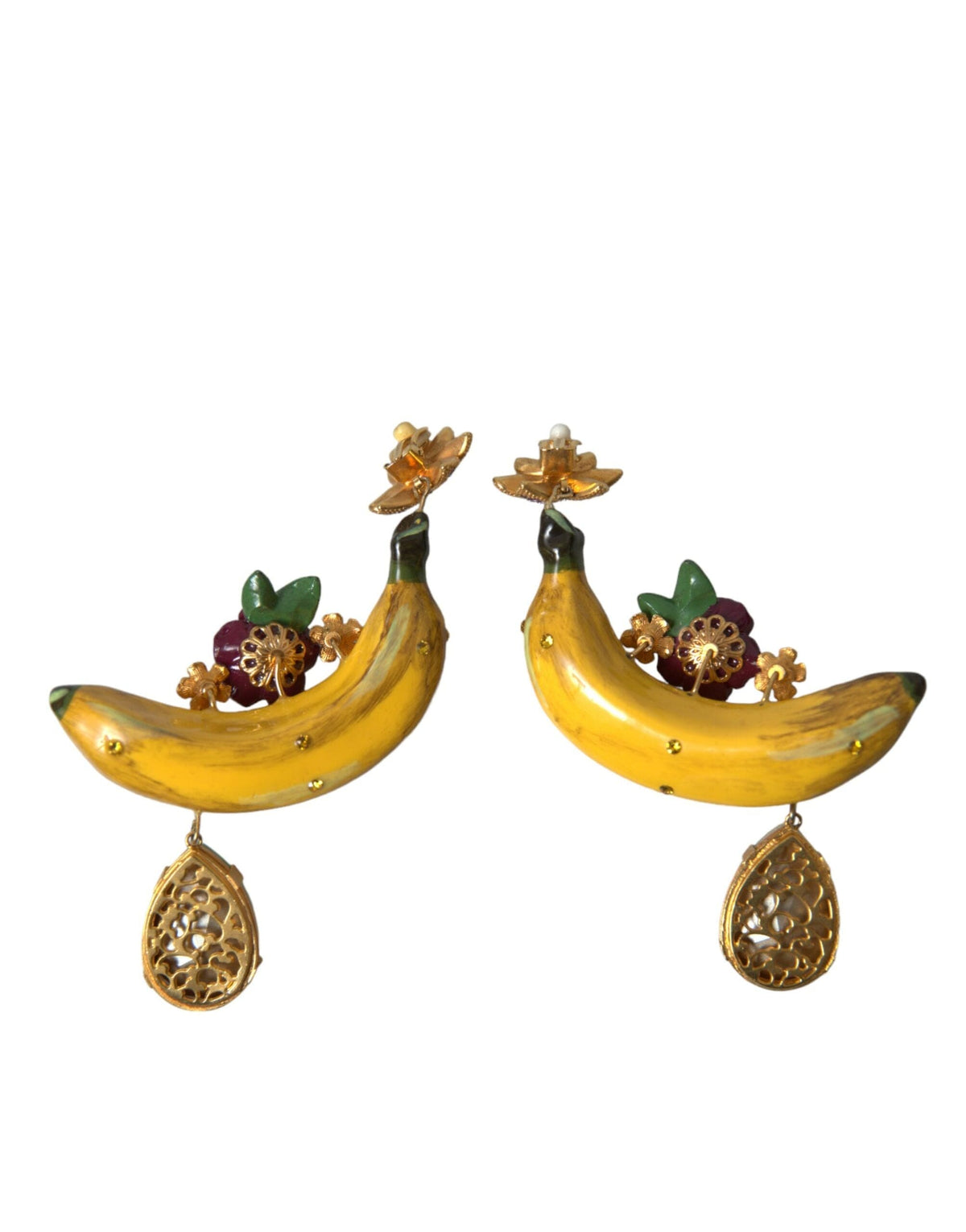 Pendientes colgantes con forma de plátano y clip elegantes de Dolce &amp; Gabbana