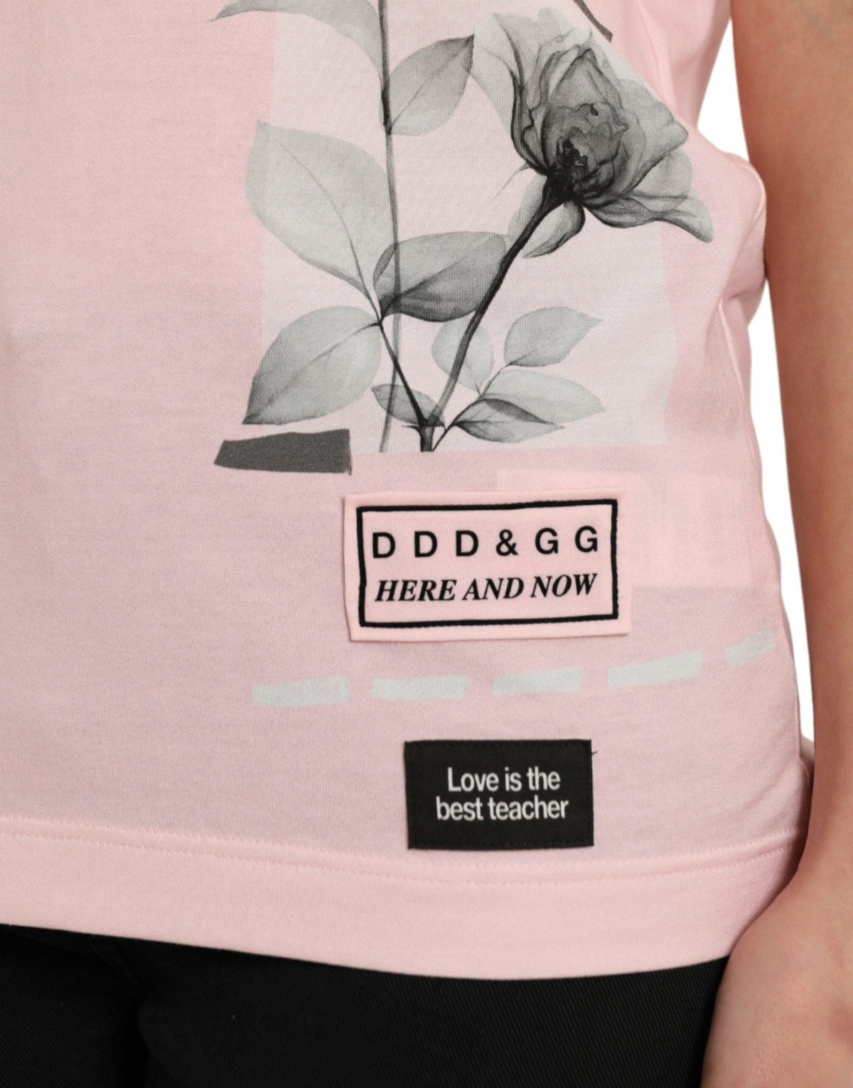 T-shirt en coton à imprimé floral rose chic Dolce &amp; Gabbana