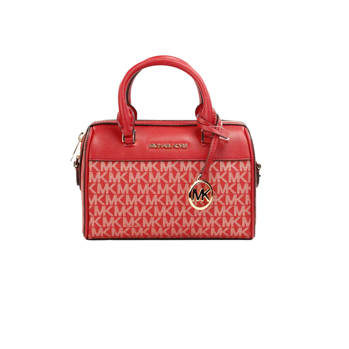 Sac à main Michael Kors Travel XS en PVC rouge vif avec signature