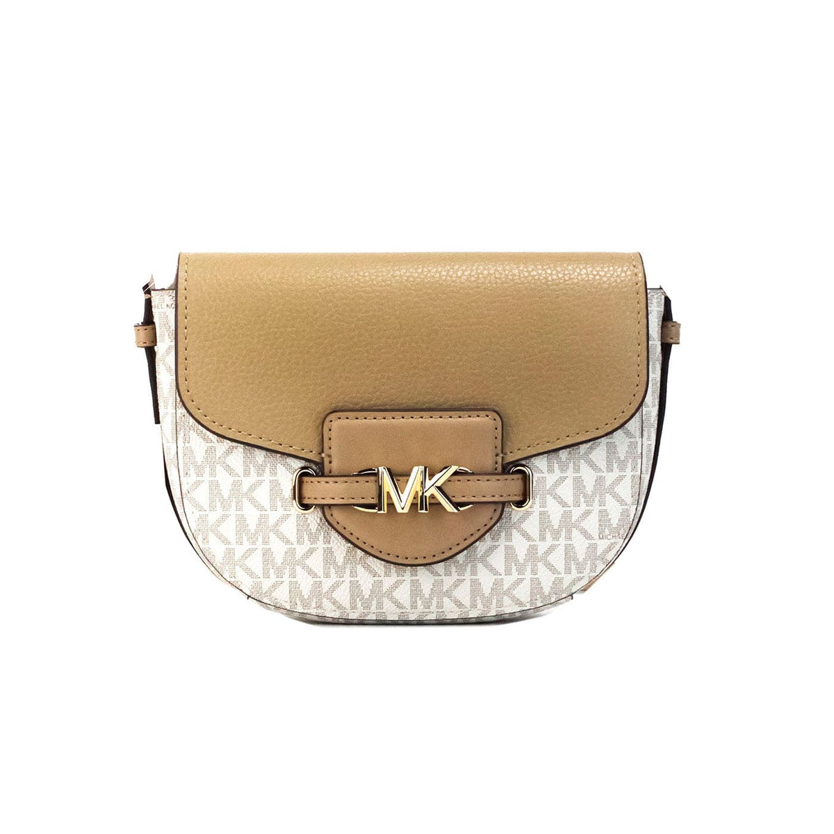 Sac à bandoulière Michael Kors Reed Small Camel Signature en PVC avec rabat