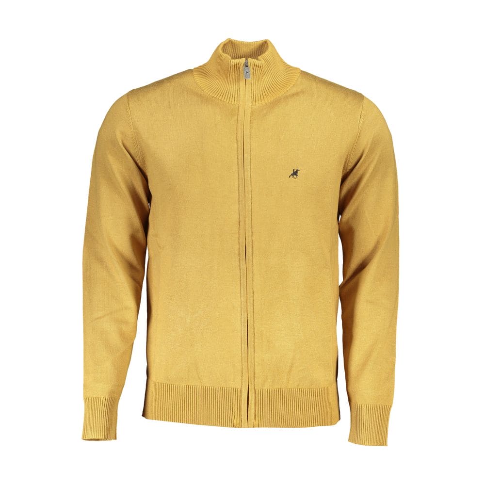 US Grand Polo Cardigan jaune élégant à manches longues avec broderie