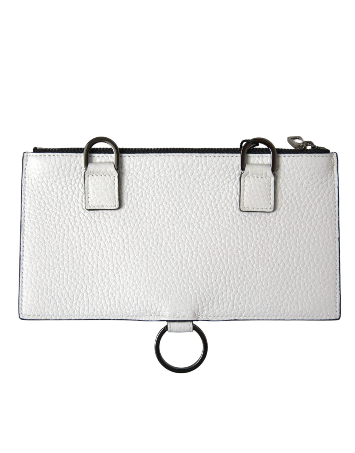 Porte-cartes à bandoulière élégant en cuir blanc Dolce &amp; Gabbana