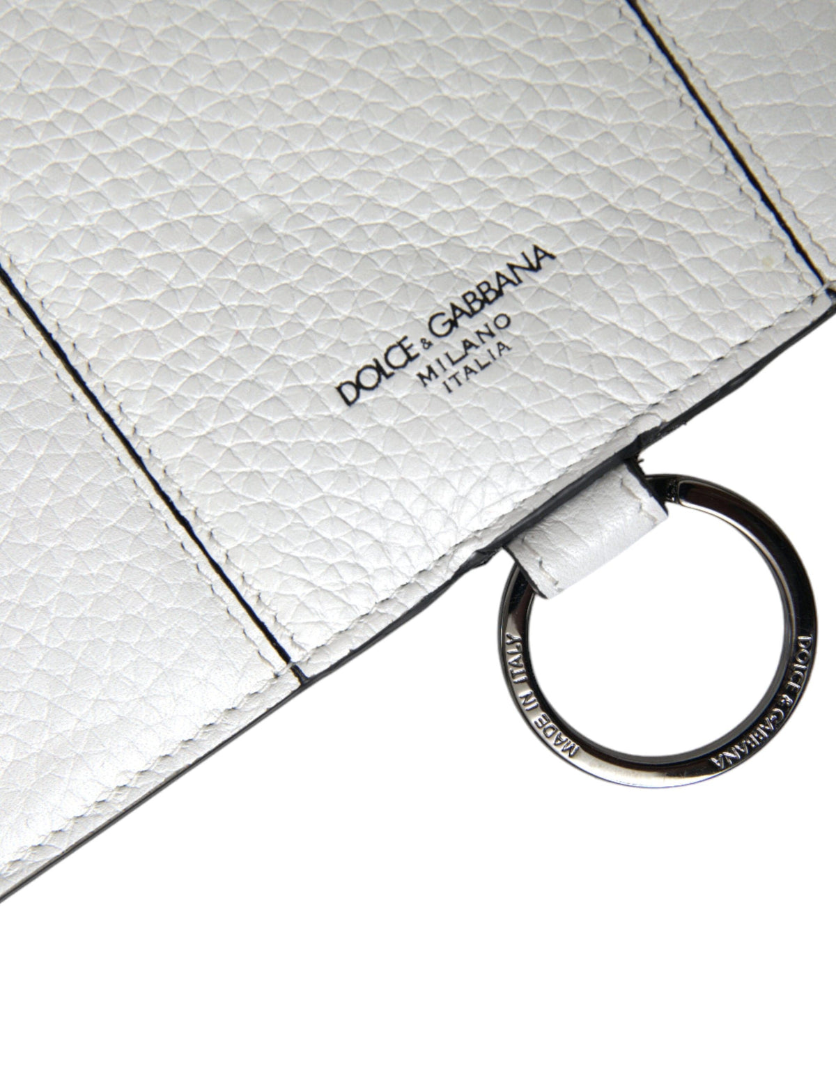 Porte-cartes à bandoulière élégant en cuir blanc Dolce &amp; Gabbana