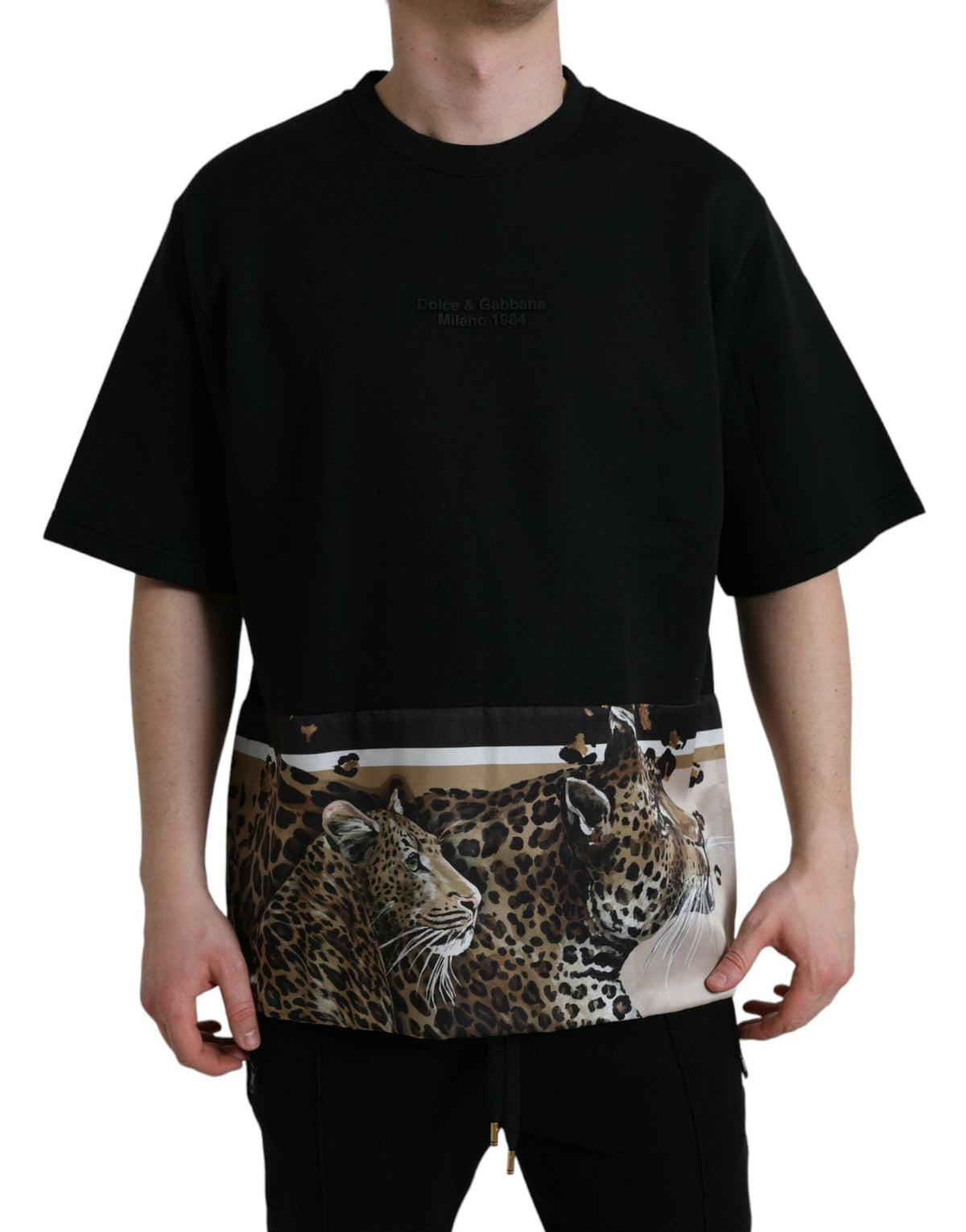 T-shirt ras du cou élégant à imprimé léopard Dolce &amp; Gabbana