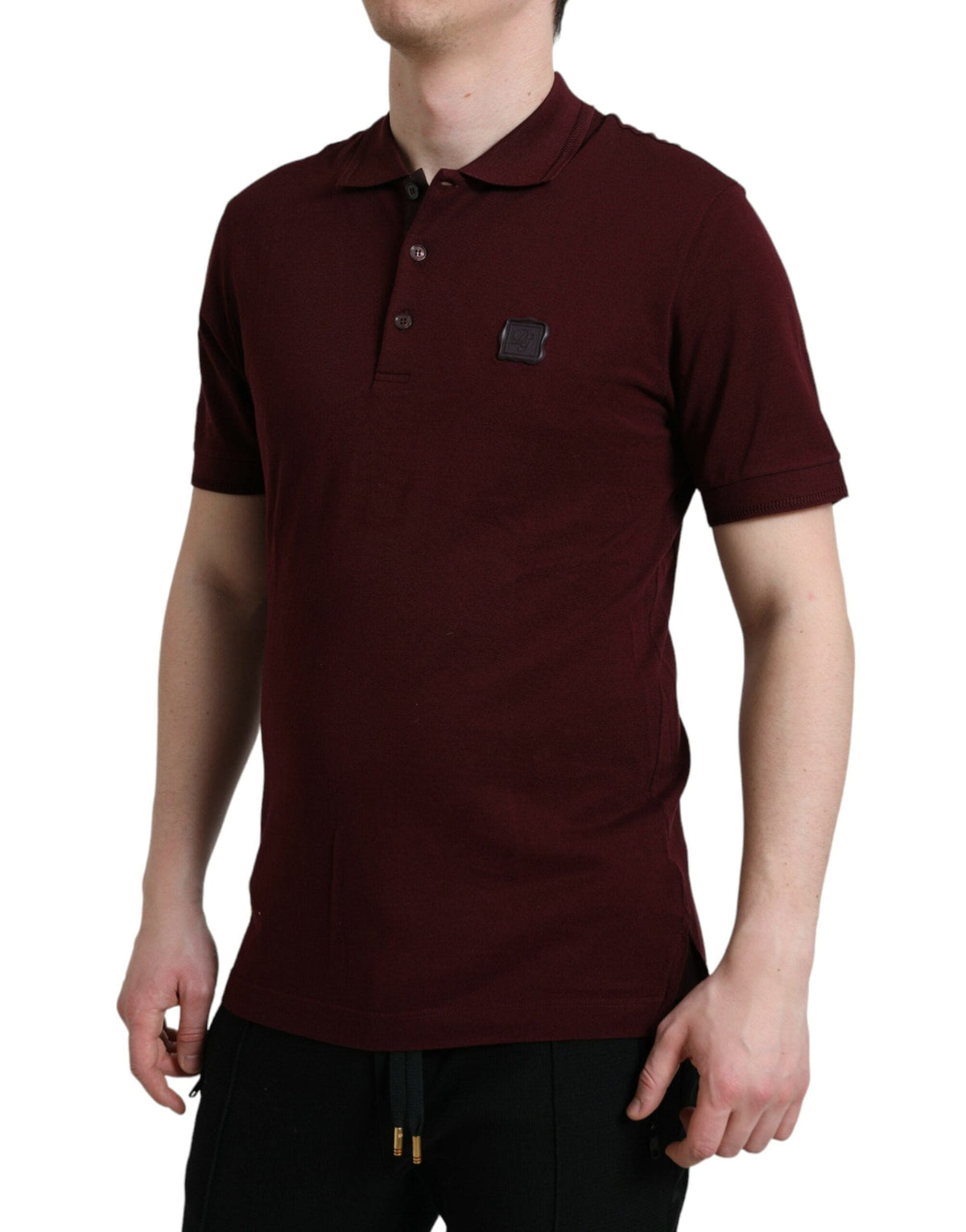 Polo élégant en coton mélangé marron Dolce &amp; Gabbana