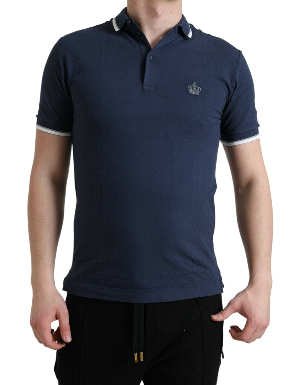 Camiseta polo con bordado de corona elegante de Dolce &amp; Gabbana