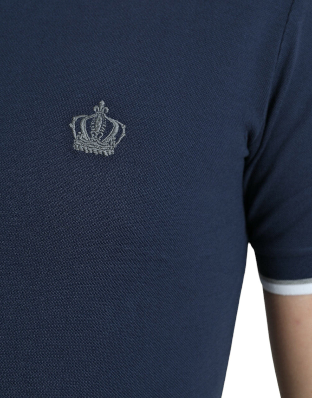 Camiseta polo con bordado de corona elegante de Dolce &amp; Gabbana