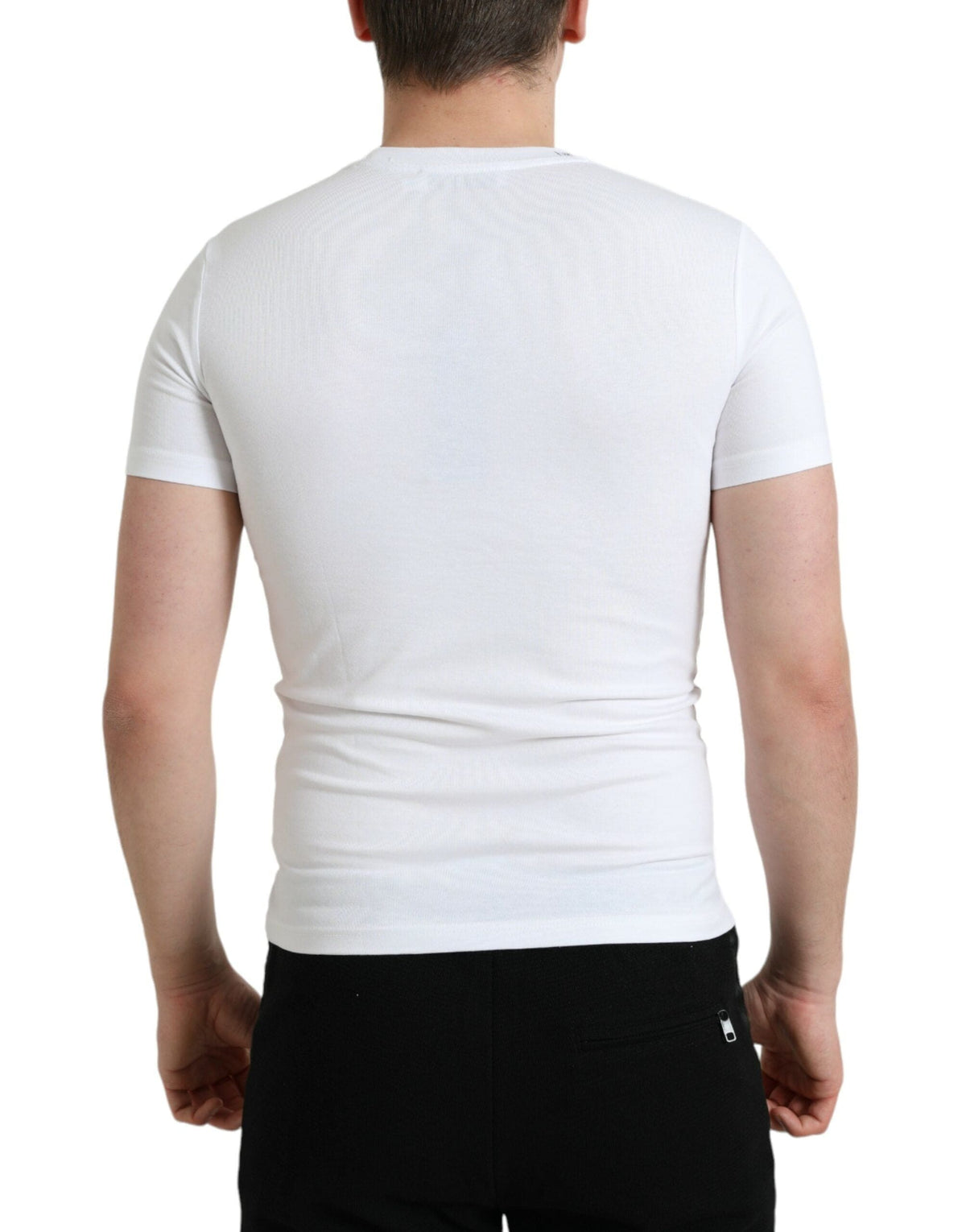 T-shirt ras du cou élégant avec logo blanc Dolce &amp; Gabbana