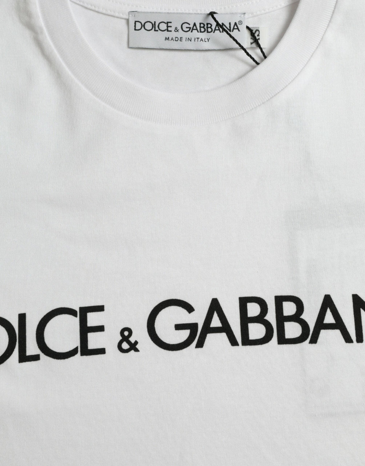 T-shirt ras du cou élégant avec logo blanc Dolce &amp; Gabbana