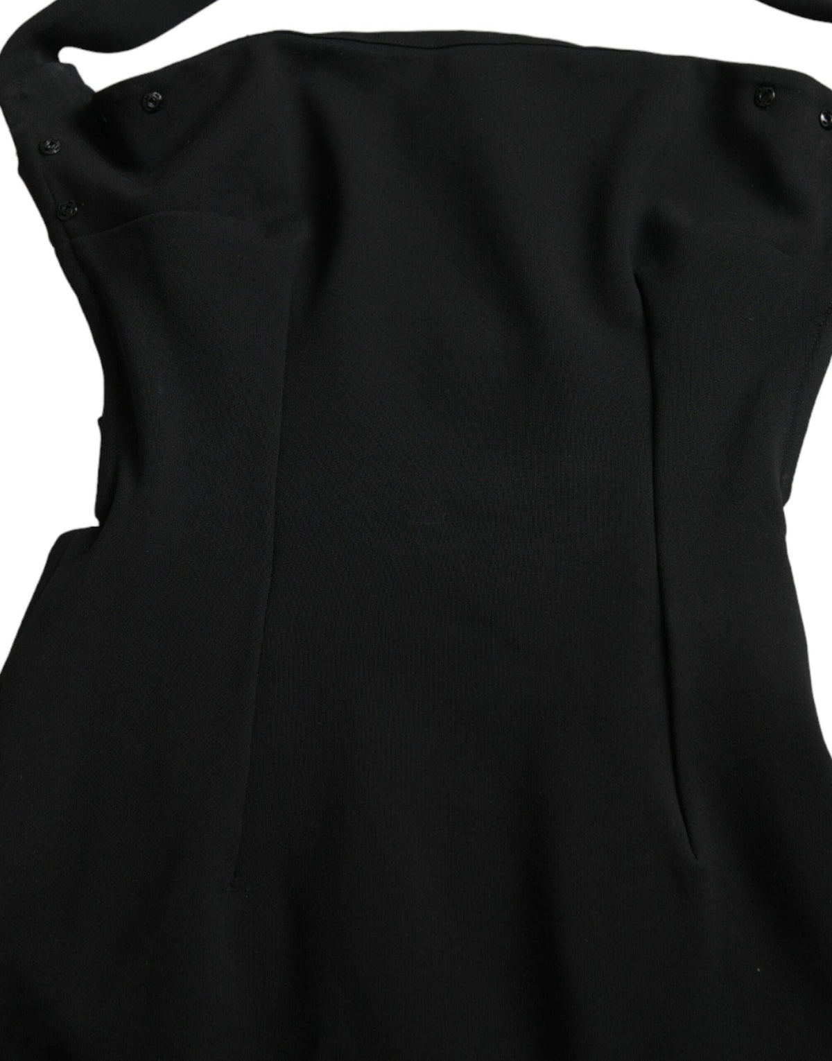 Vestido midi elegante con escote halter y corte en negro de Dolce &amp; Gabbana