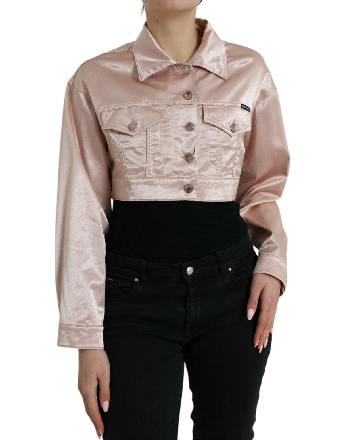 Veste en jean courte rose élégante de Dolce &amp; Gabbana