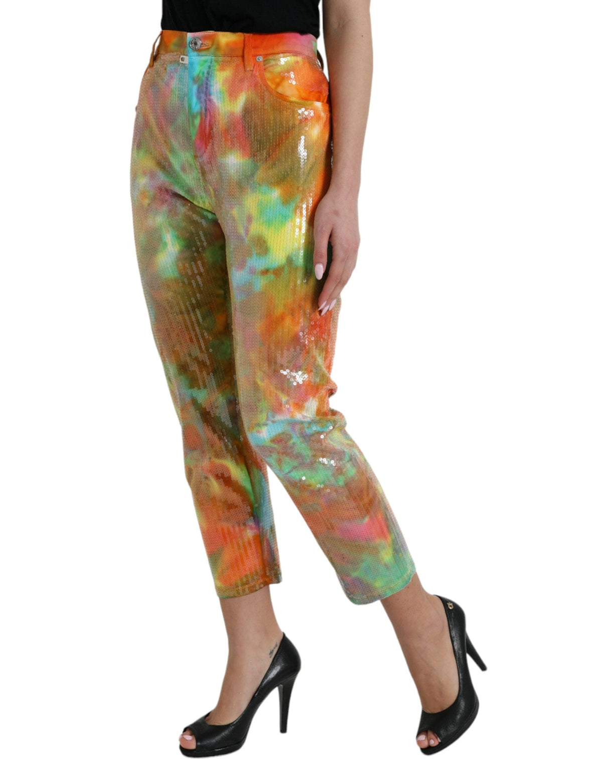 Pantalon court taille haute multicolore Dolce &amp; Gabbana