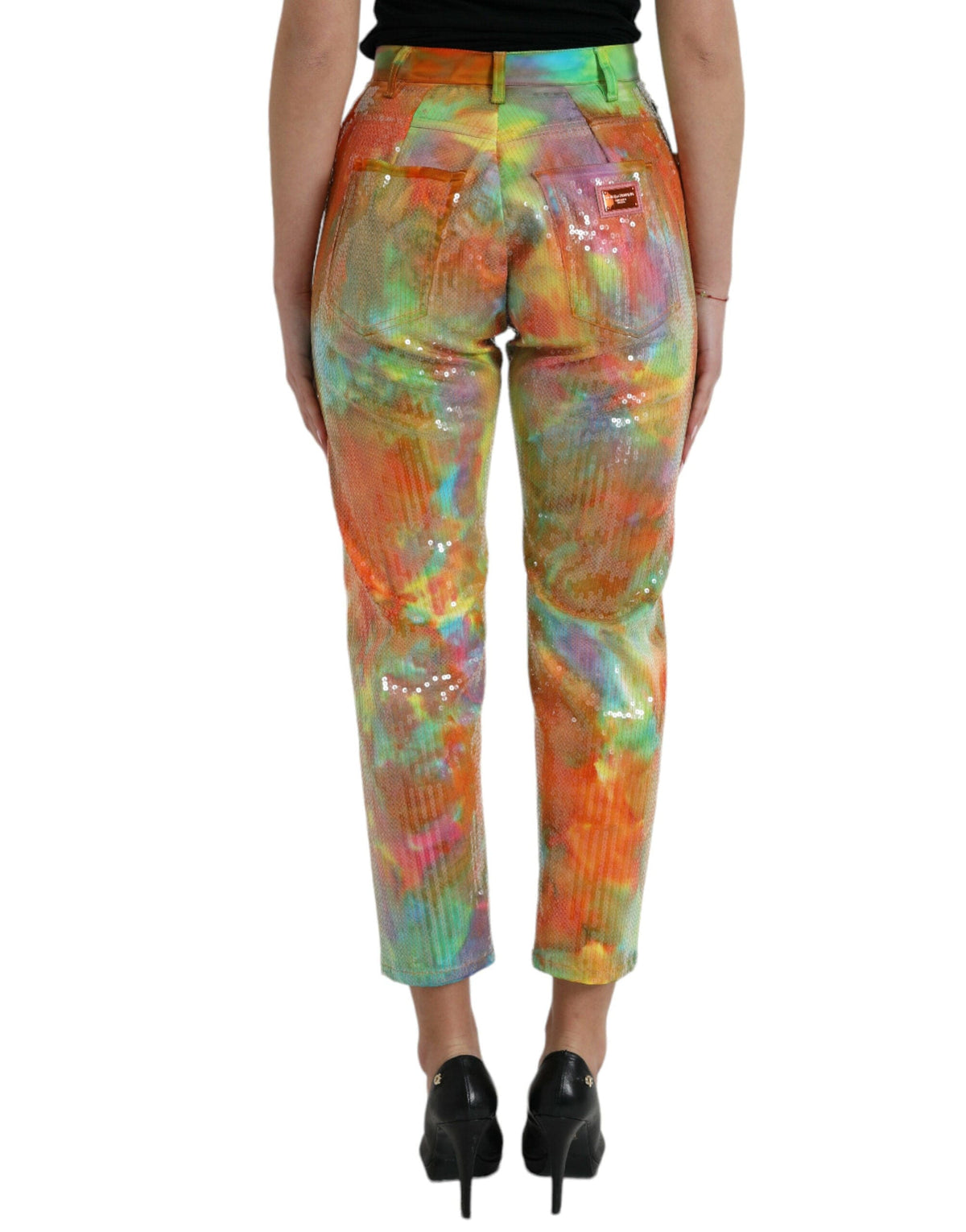 Pantalon court taille haute multicolore Dolce &amp; Gabbana