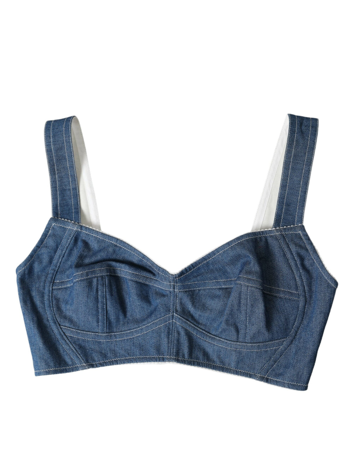 Dolce &amp; Gabbana - Haut court bustier bleu élégant