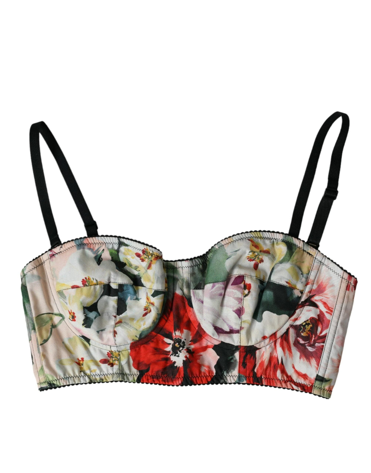 Haut court bustier fleuri multicolore Dolce &amp; Gabbana