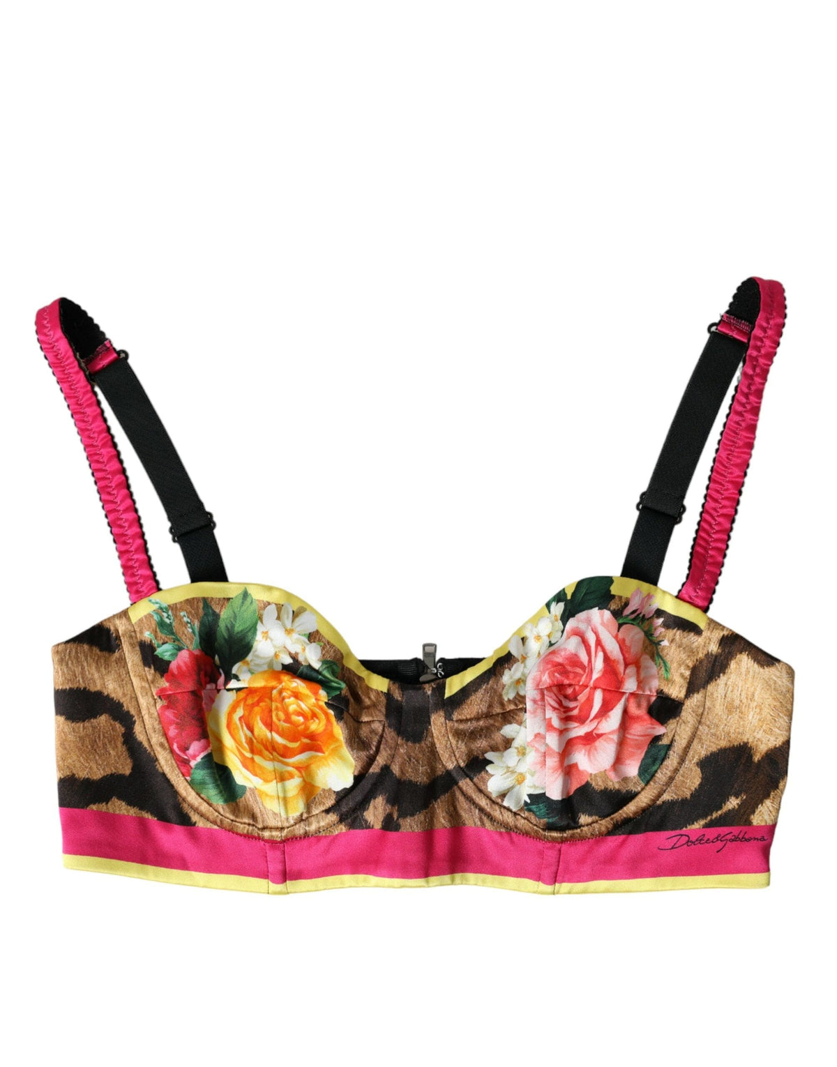 Haut court bustier en soie mélangée fleurie Dolce &amp; Gabbana