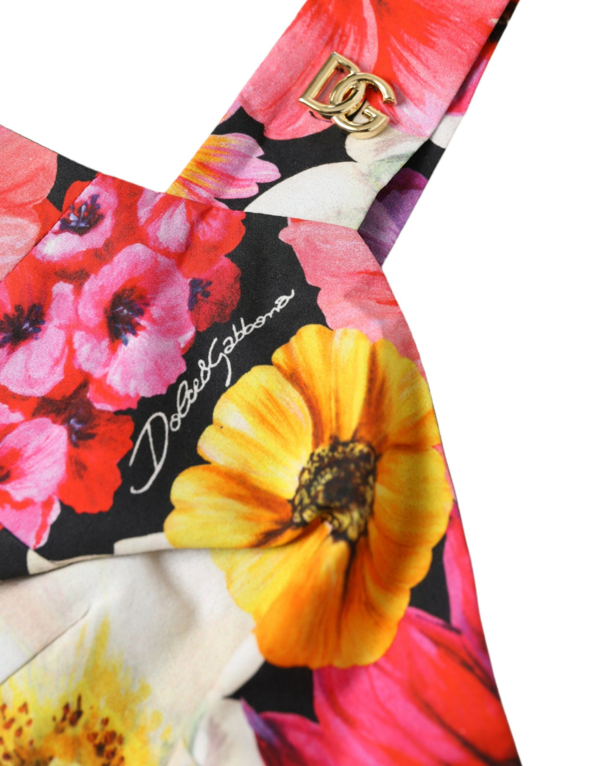 Top corto con bustier y estampado floral exquisito de Dolce &amp; Gabbana