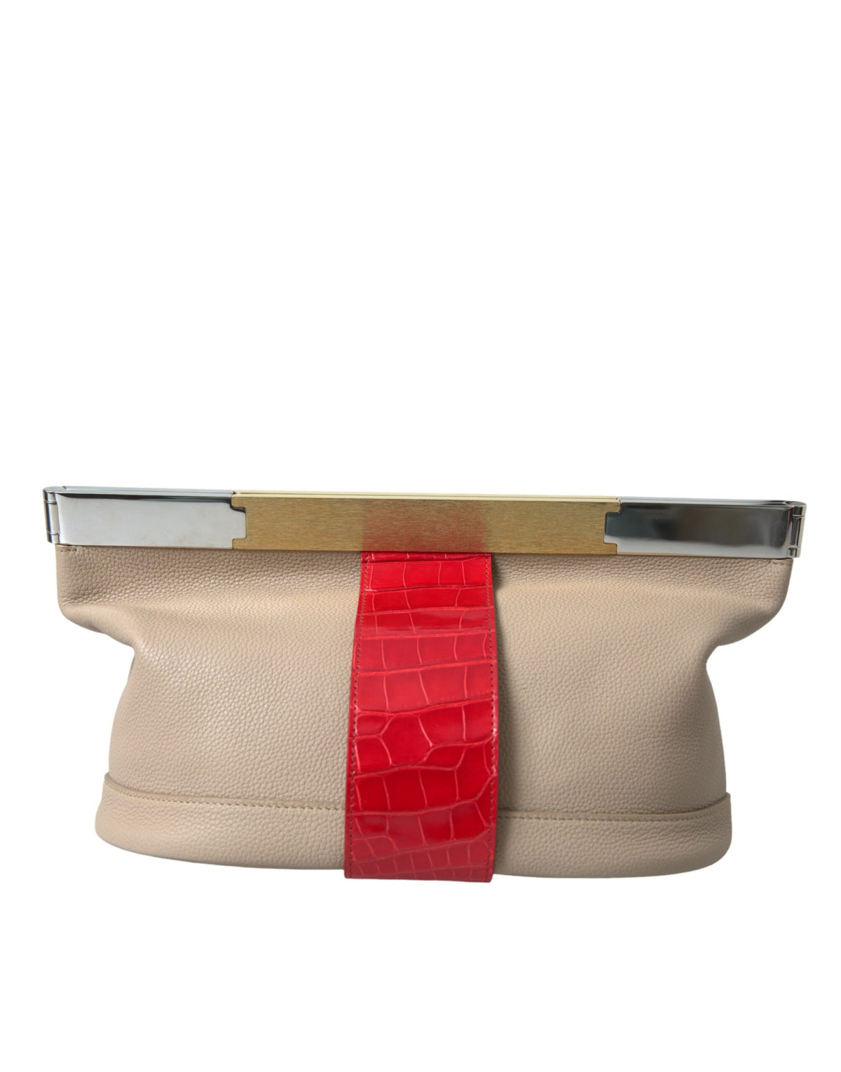 Pochette en cuir exotique bicolore Balenciaga