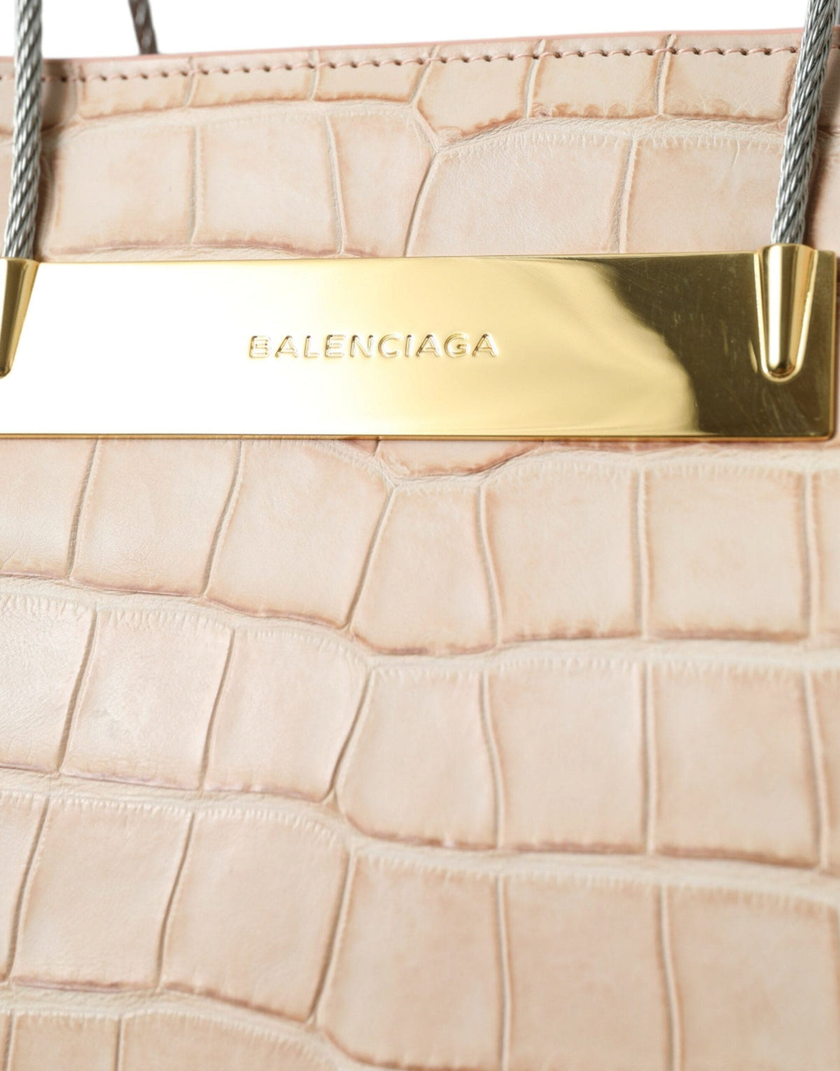 Sac fourre-tout chic en cuir d'alligator rose de Balenciaga