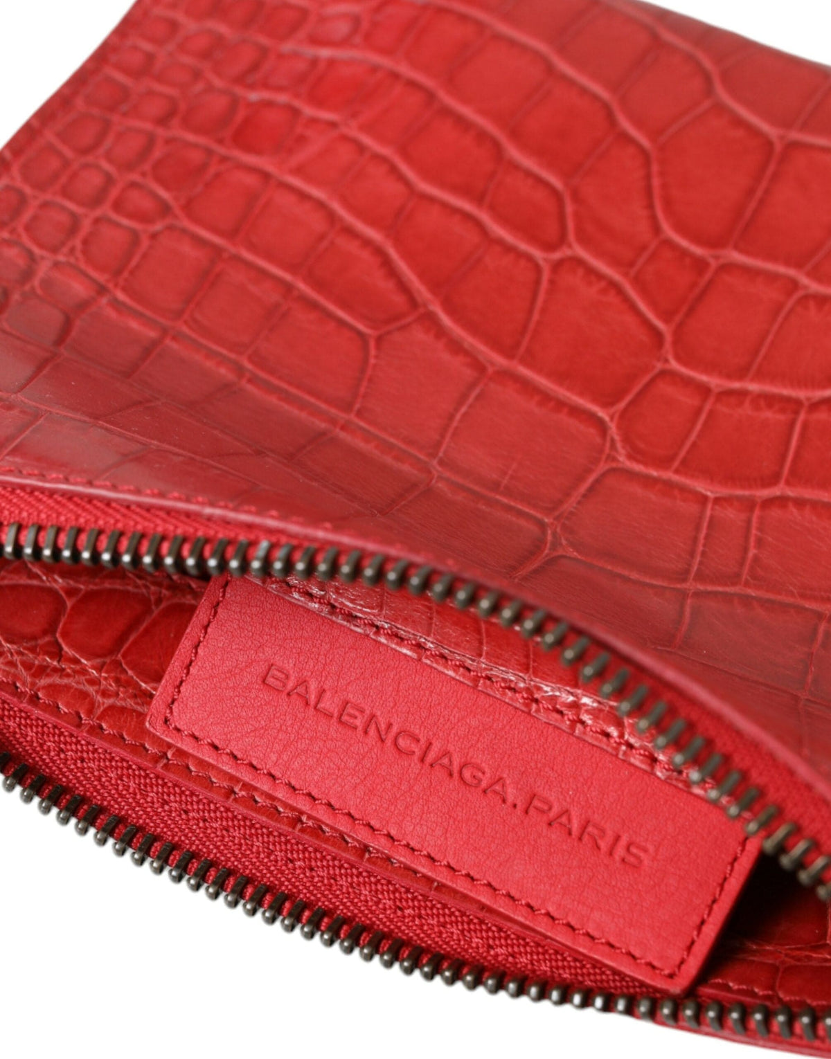 Bolso de mano Balenciaga de piel de cocodrilo roja exótica