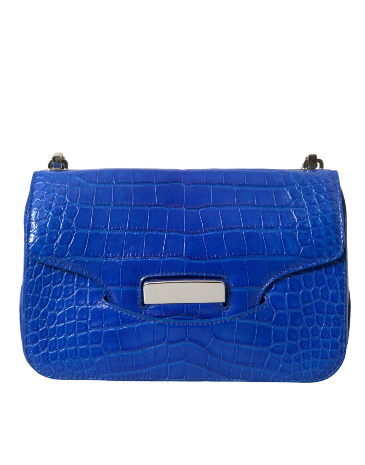 Minibolso de hombro de piel de cocodrilo de Balenciaga: elegante azul