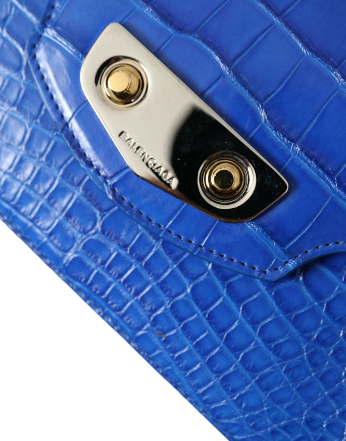 Mini sac à bandoulière en peau d'alligator Balenciaga - Bleu élégant