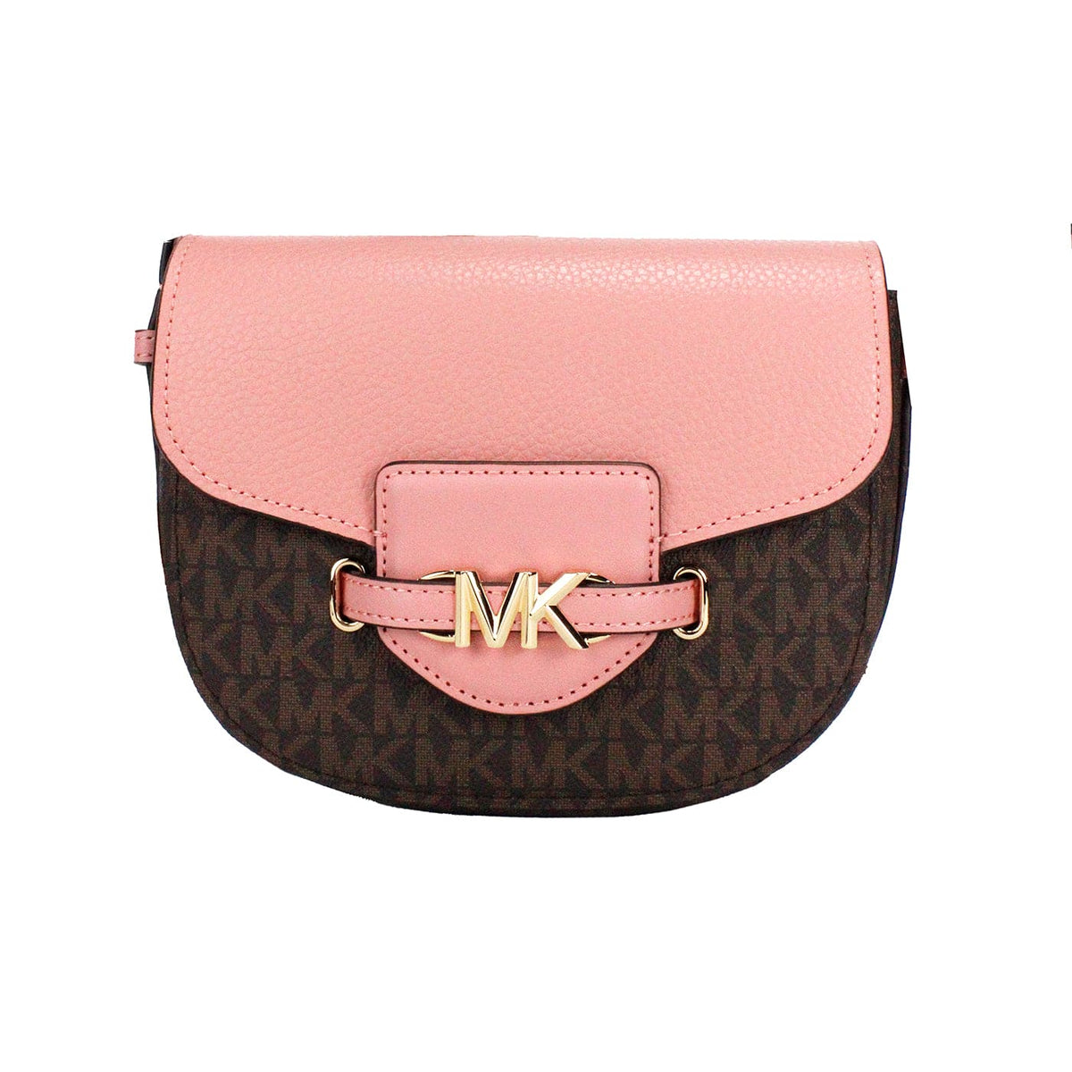 Bolso bandolera con solapa de PVC Reed Small Primrose Signature de Michael Kors