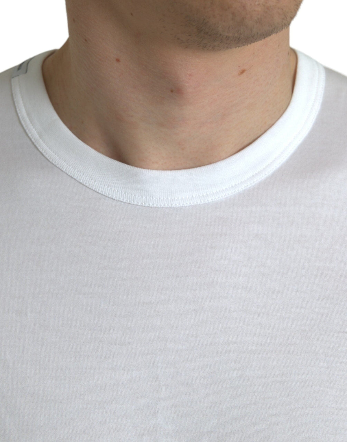 Camiseta de manga corta con cuello redondo y logotipo blanco de Dolce &amp; Gabbana