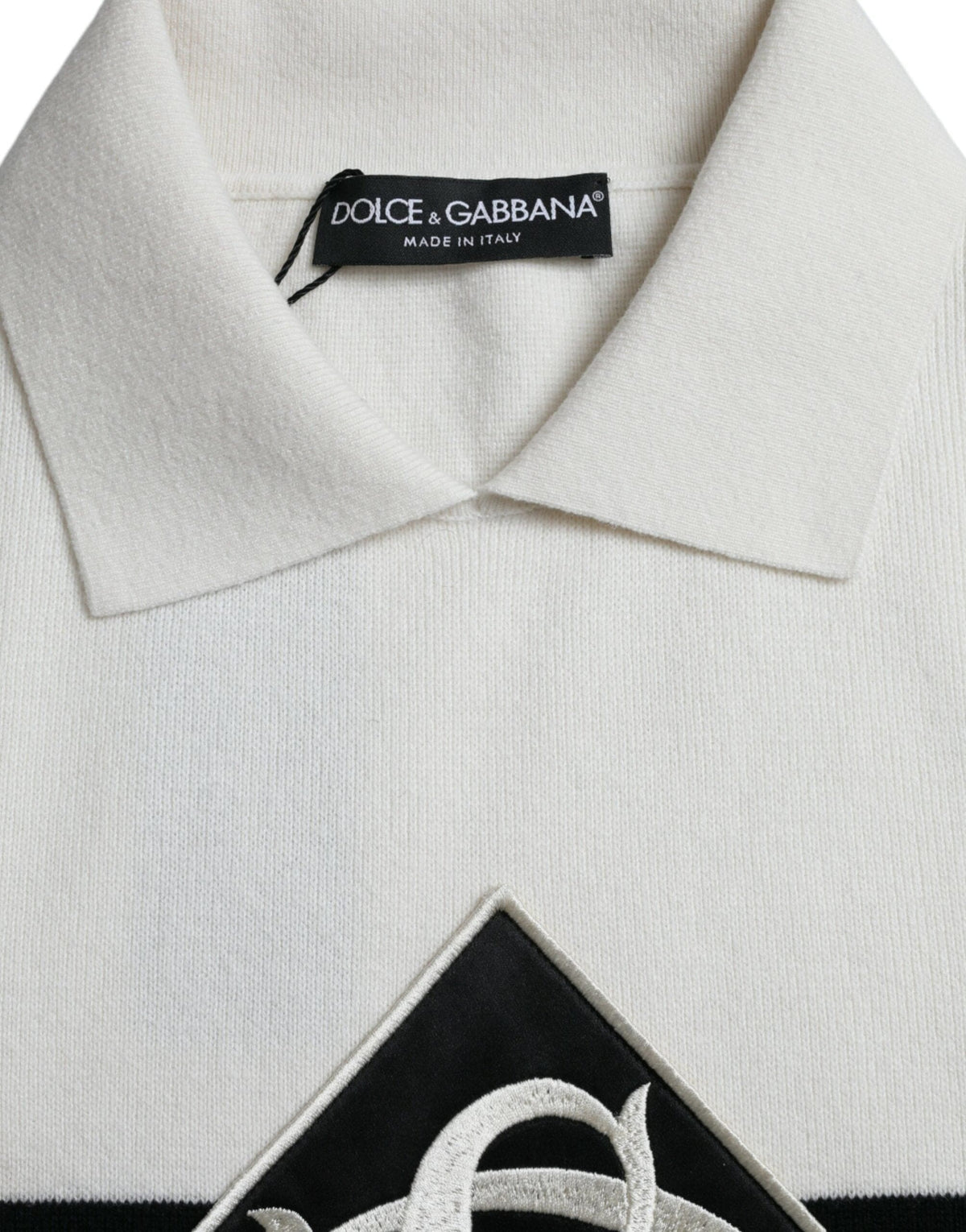 Camiseta henley con cuello y logotipo DG en color blanco de Dolce &amp; Gabbana