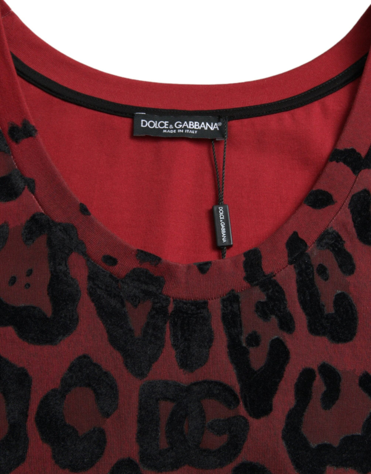 Camiseta sin mangas con estampado de leopardo rojo de Dolce &amp; Gabbana