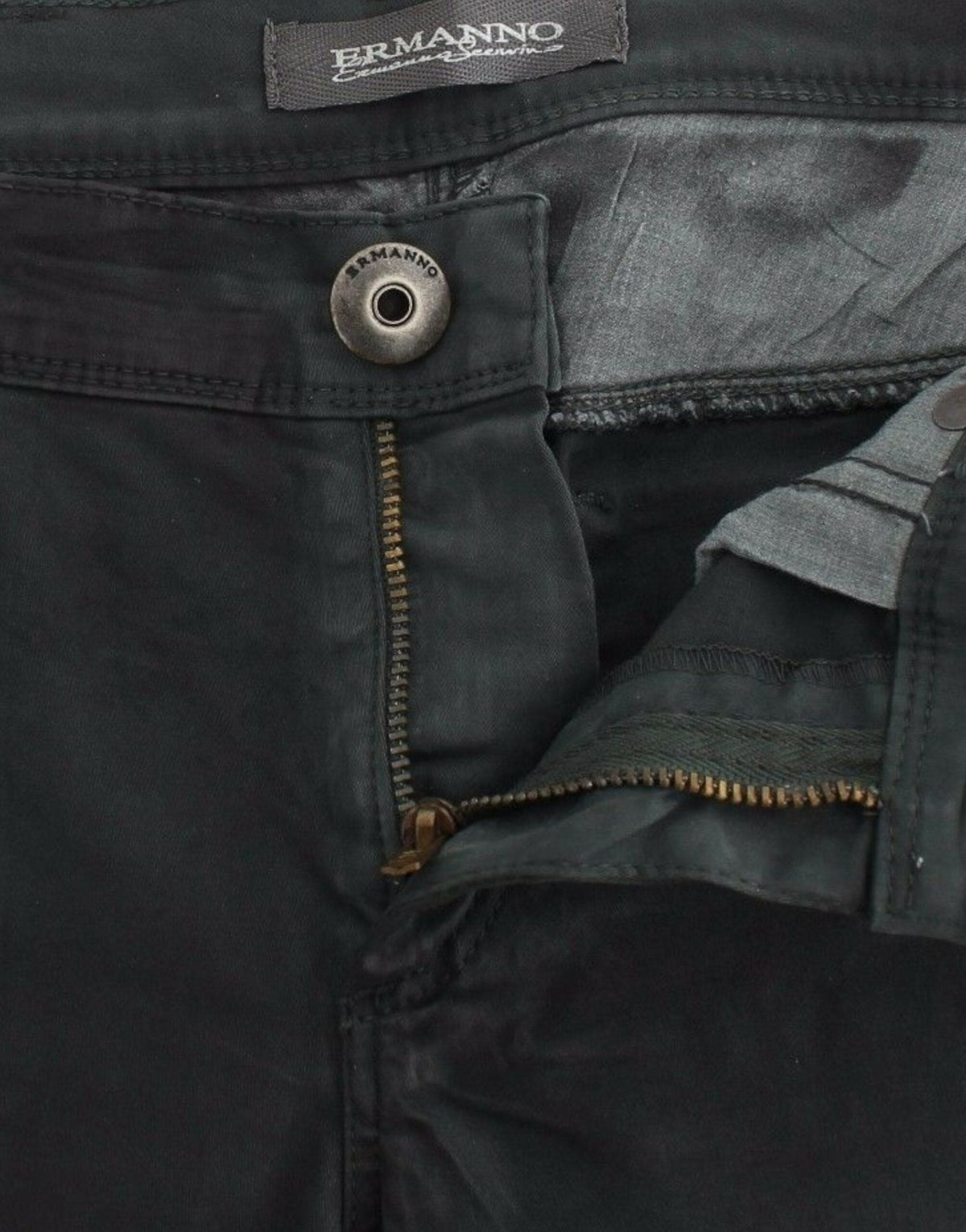 Ermanno Scervino élégant jean slim vert foncé