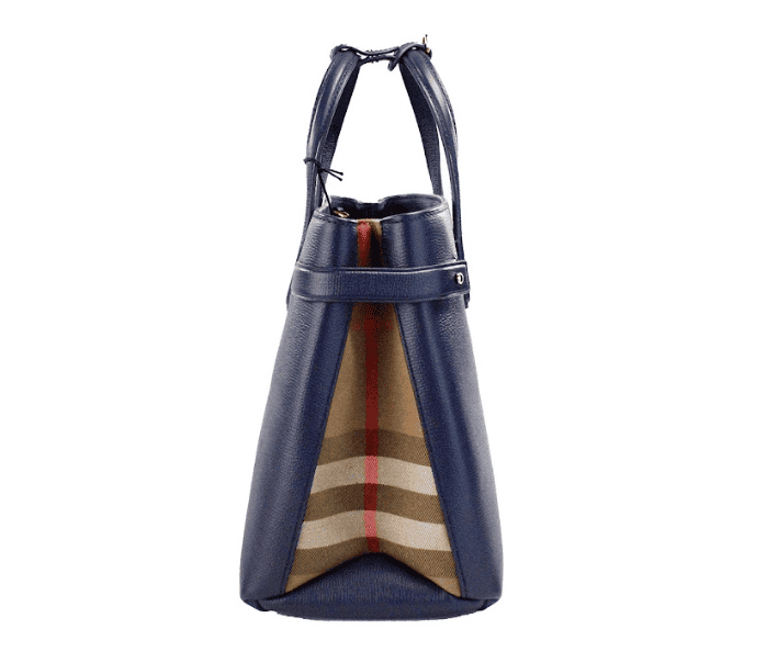 Bolso bandolera de piel estilo tote Banner de Burberry, tamaño mediano, en color azul regencia