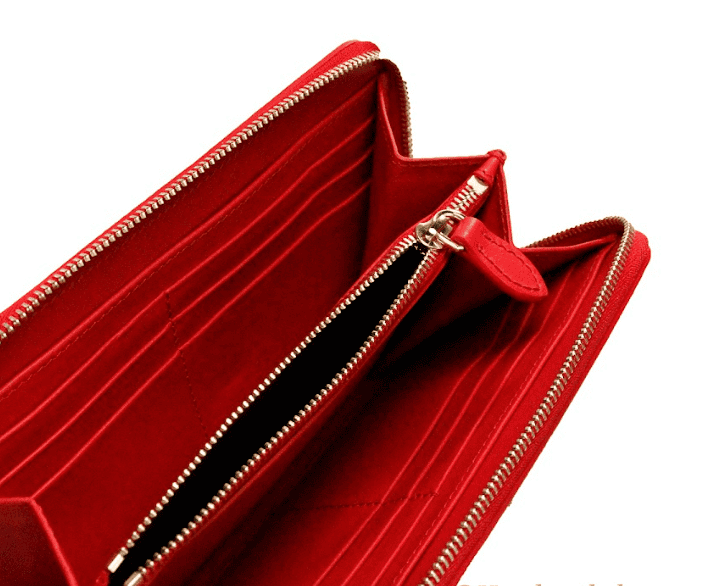 Portefeuille continental Burberry Elmore en cuir avec logo en relief rouge