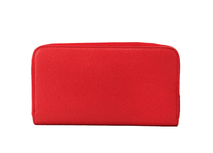 Portefeuille continental Burberry Elmore en cuir avec logo en relief rouge