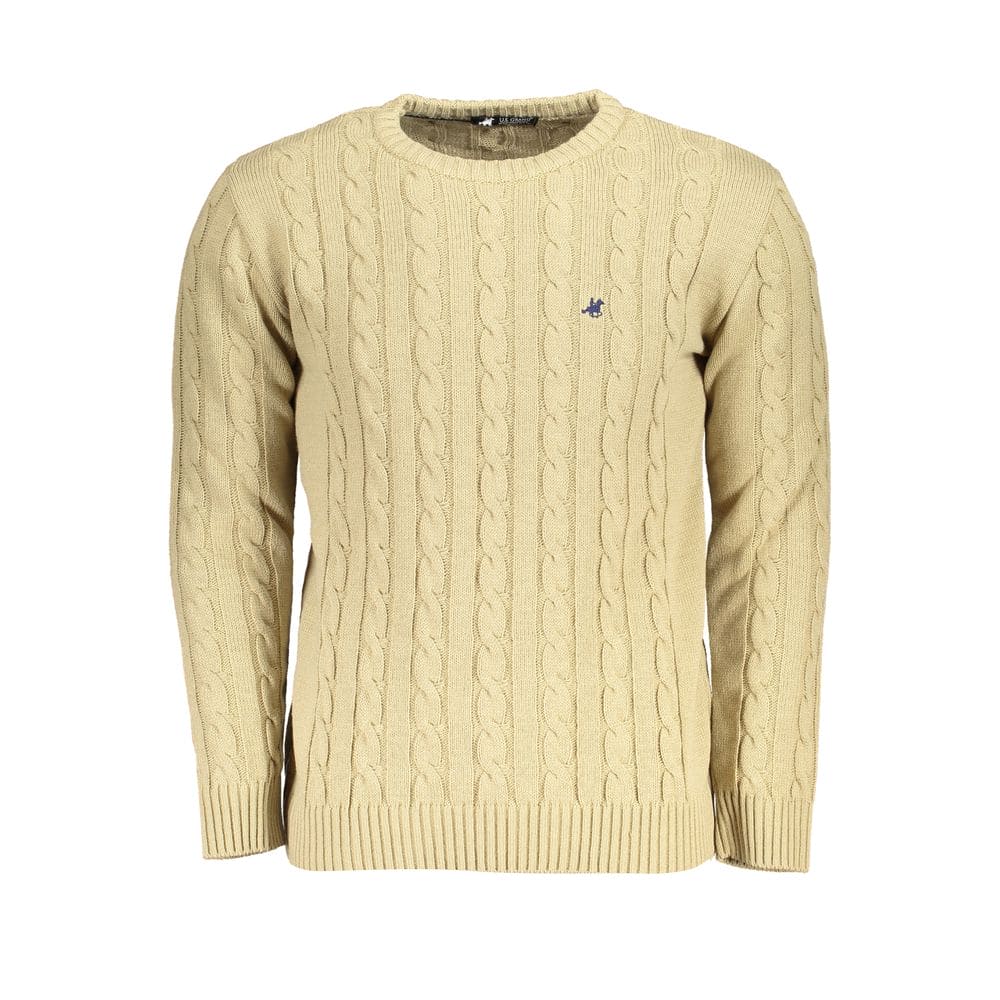 Suéter de tela beige US Grand Polo