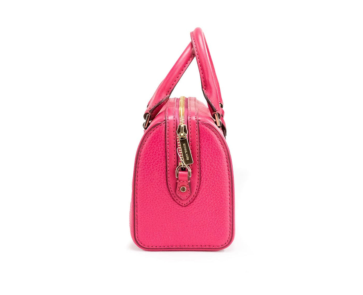 Michael Kors Travel XS Carmine Pink Leather Duffle Crossbody Handbag Purse