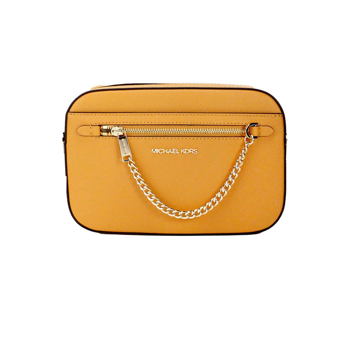 Bolso bandolera grande de piel con cremallera y cadena Jet Set East West de Michael Kors