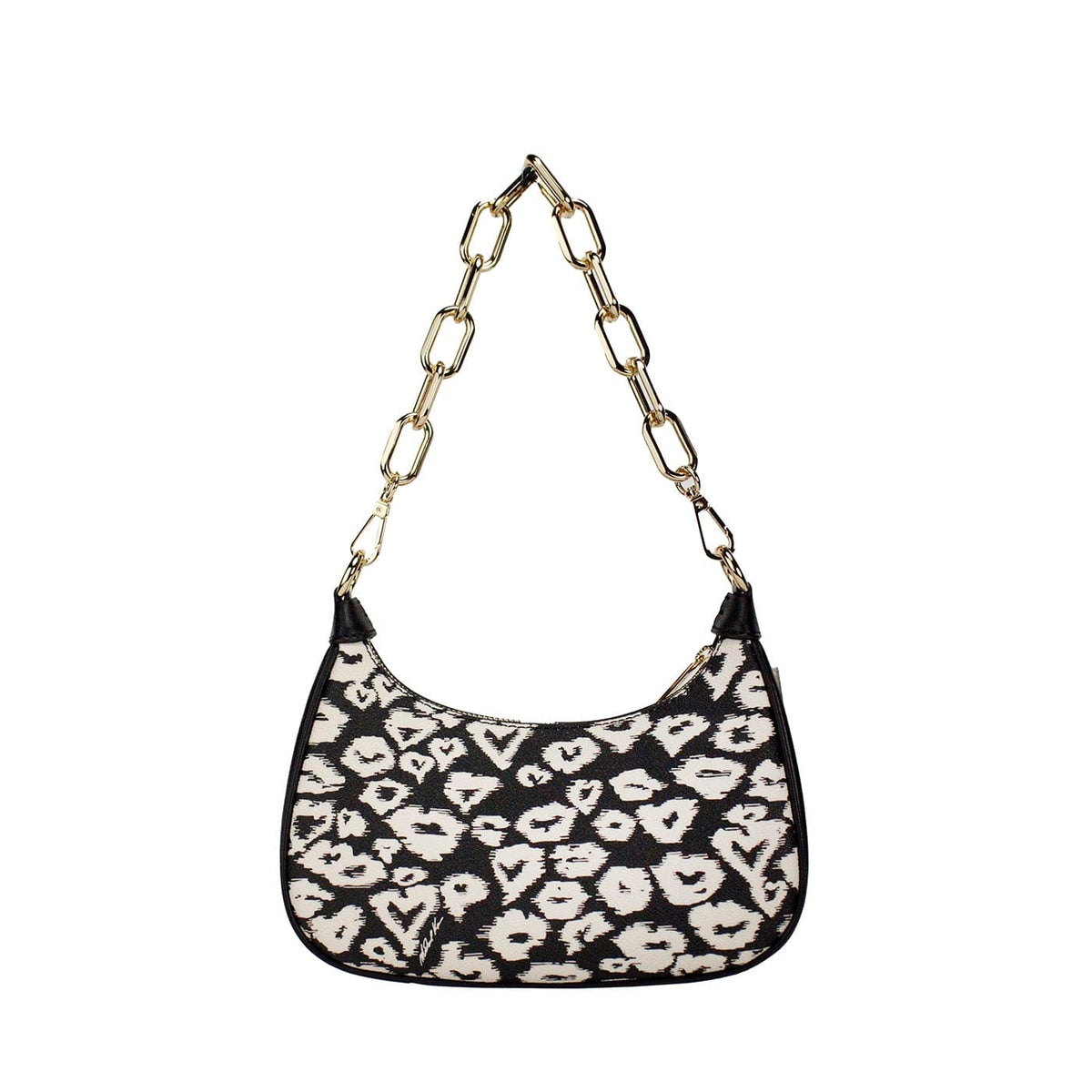 Bolso bandolera con cremallera y estampado de corazones de PVC Cora de Michael Kors