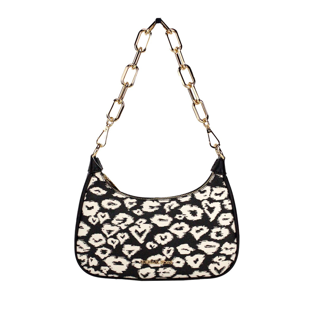 Bolso bandolera con cremallera y estampado de corazones de PVC Cora de Michael Kors