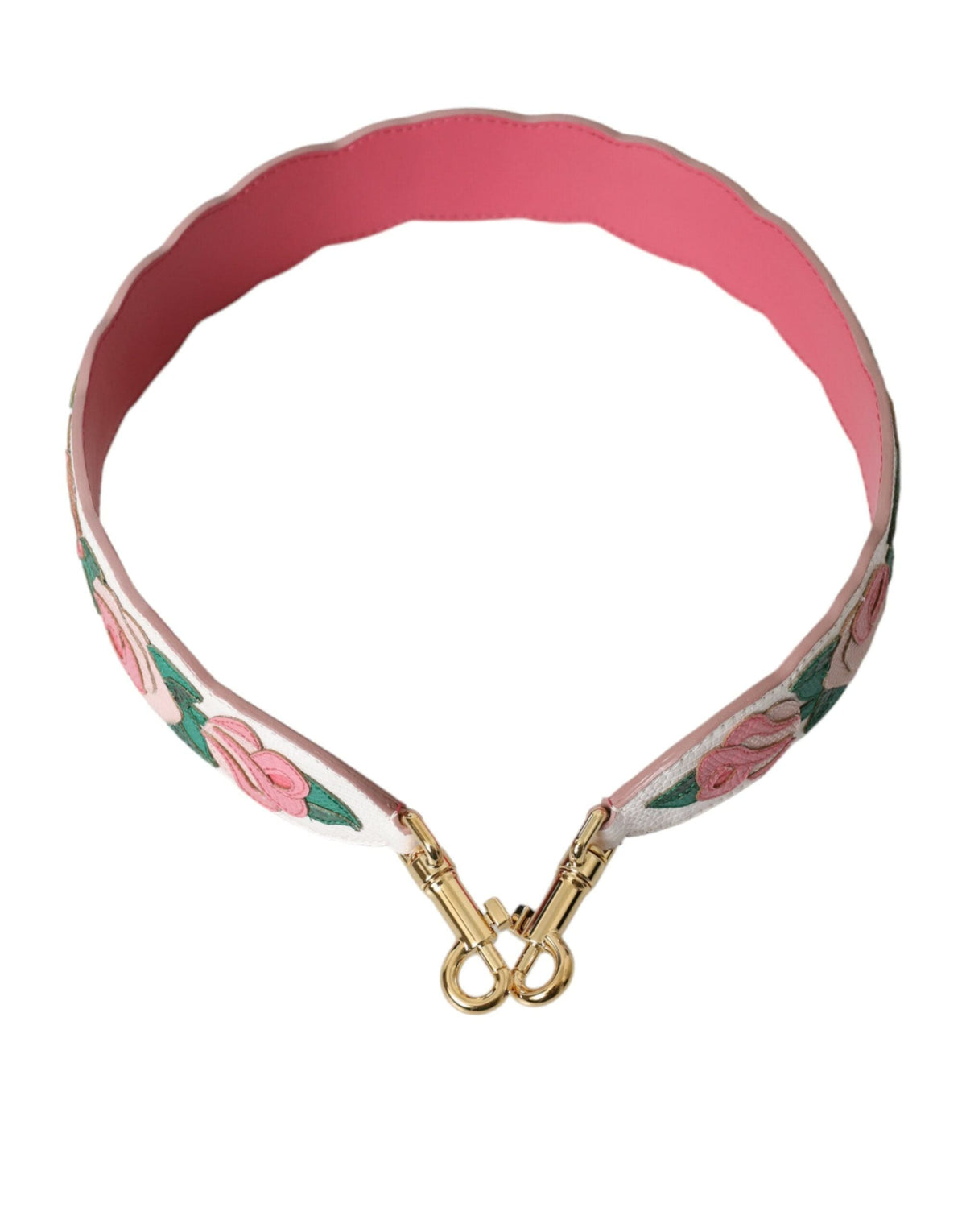 Correa para el hombro con accesorio de piel con diseño floral blanco de Dolce &amp; Gabbana