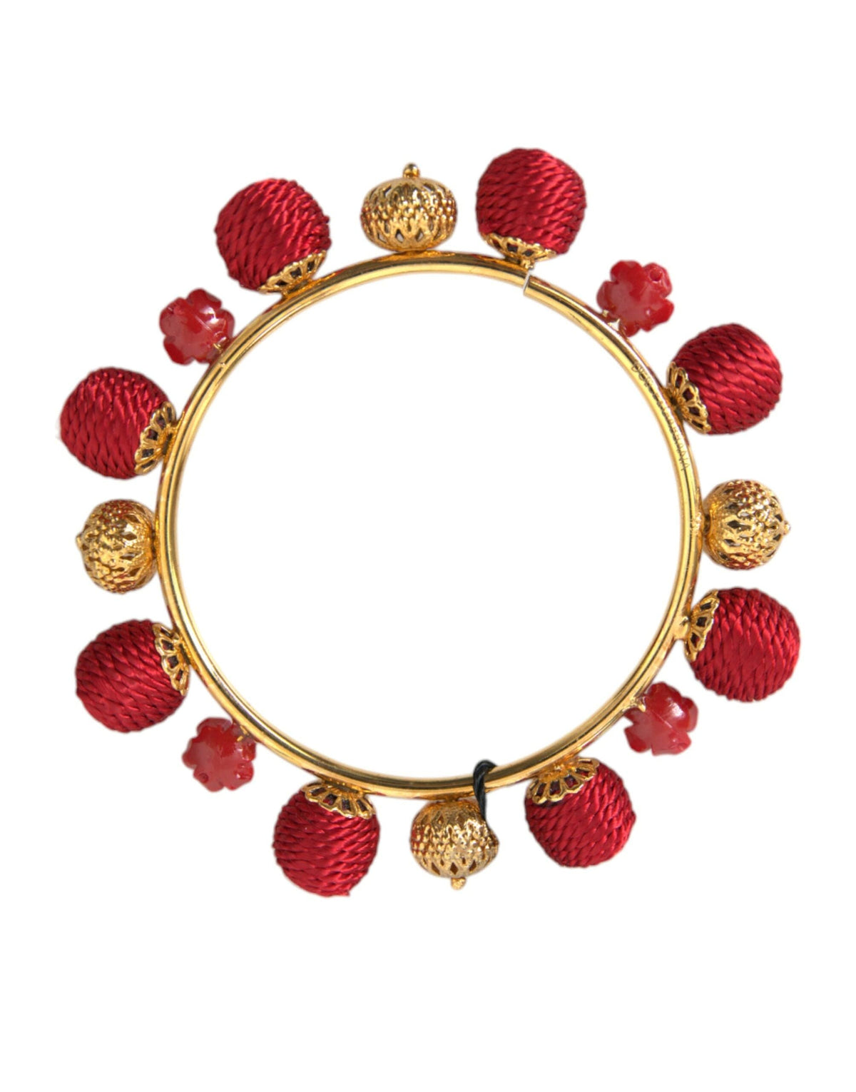 Bracelet Dolce &amp; Gabbana en laiton doré et roses rouges RUNWAY Sicilia Natale