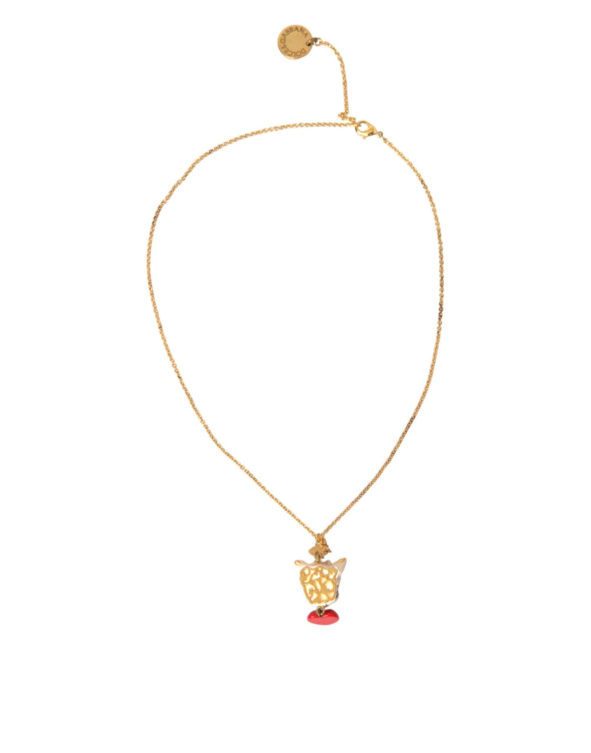 Collier avec pendentif en forme de cœur et chaîne en laiton doré Dolce &amp; Gabbana