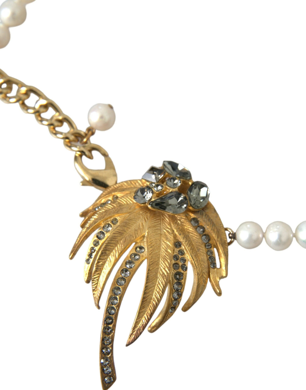 Collier Dolce &amp; Gabbana avec pendentif arbre en laiton doré et perles de cristal