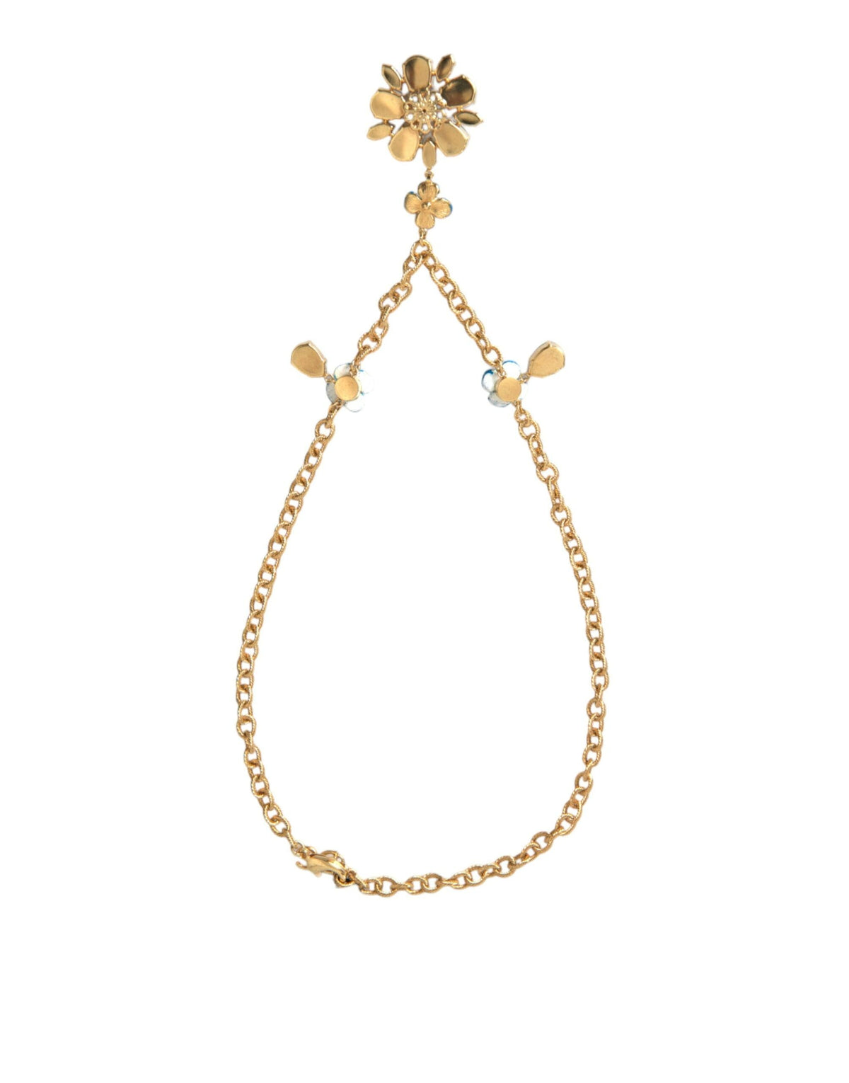 Collier Dolce &amp; Gabbana avec pendentif floral en cristal et chaîne en laiton doré