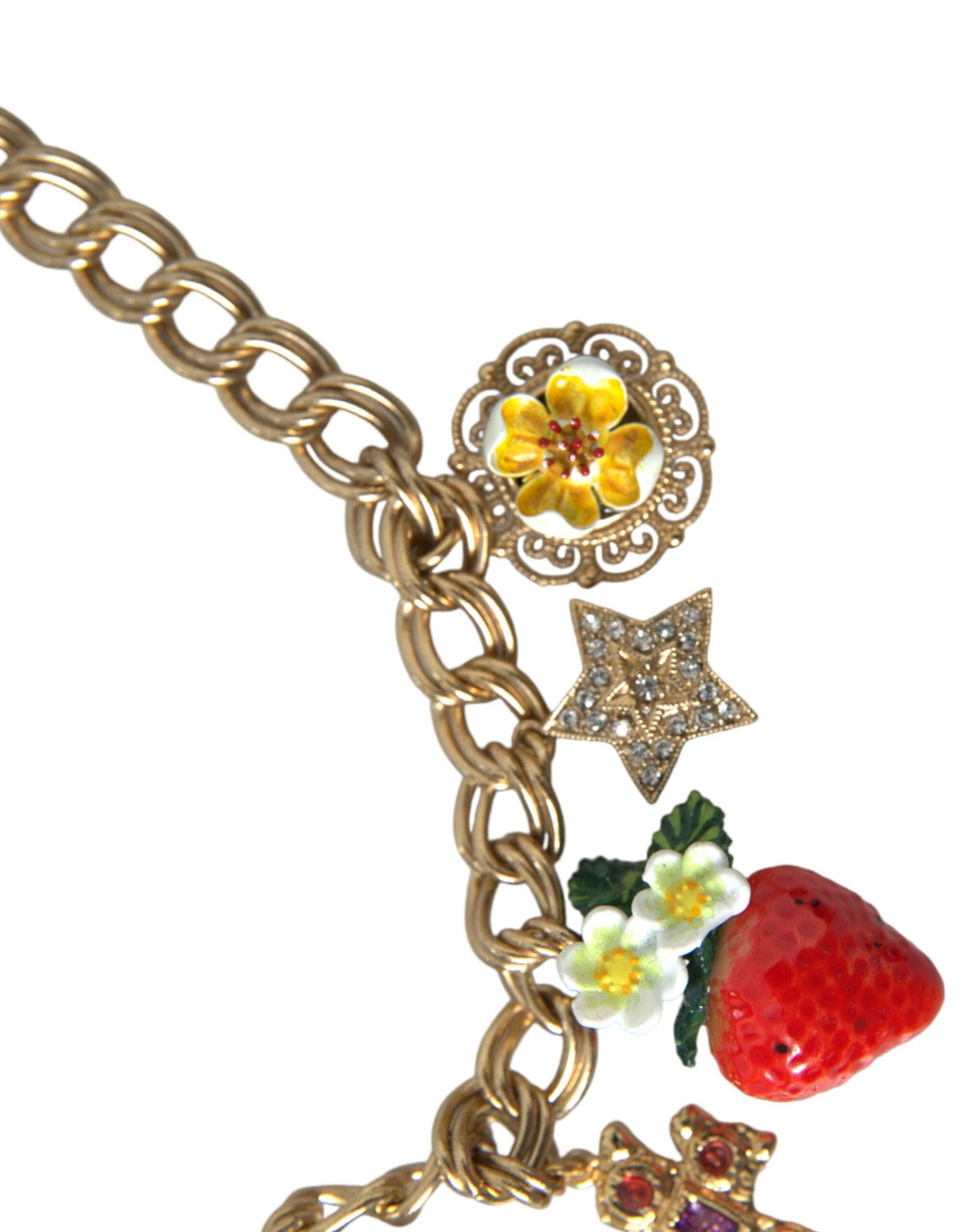 Collier Dolce &amp; Gabbana avec pendentif étoile fraise et croix en or