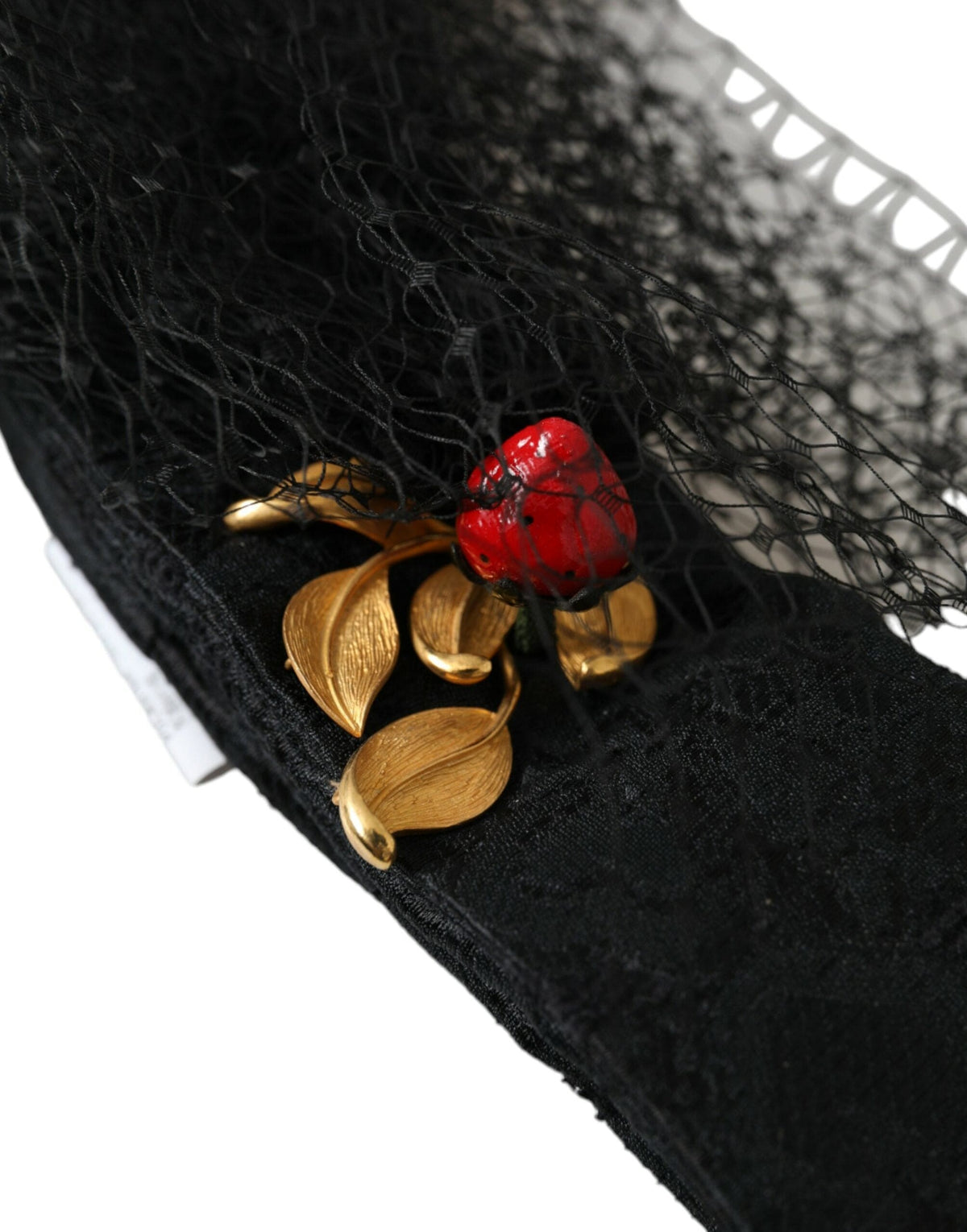 Diadema de malla de cristal Sicily con fresas negras de Dolce &amp; Gabbana