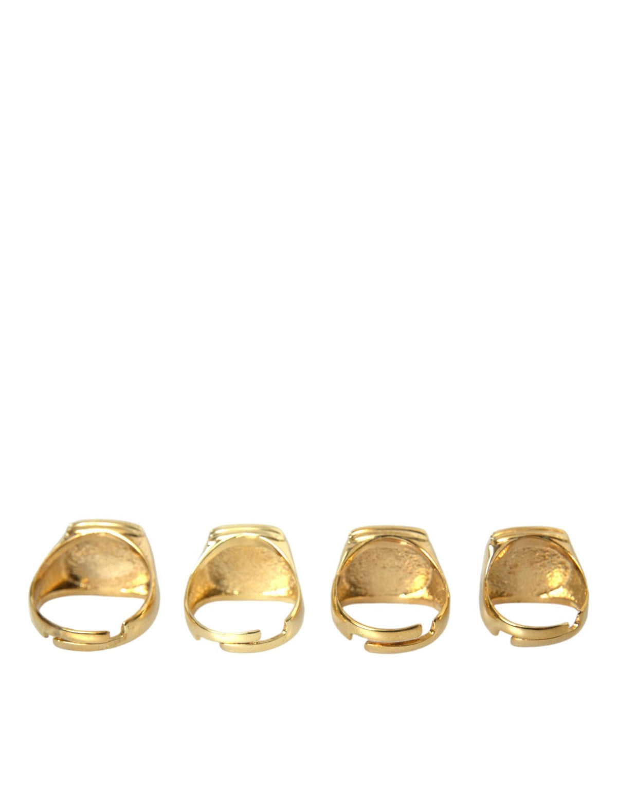 Juego de 4 anillos de esmalte KING en latón dorado de Dolce &amp; Gabbana