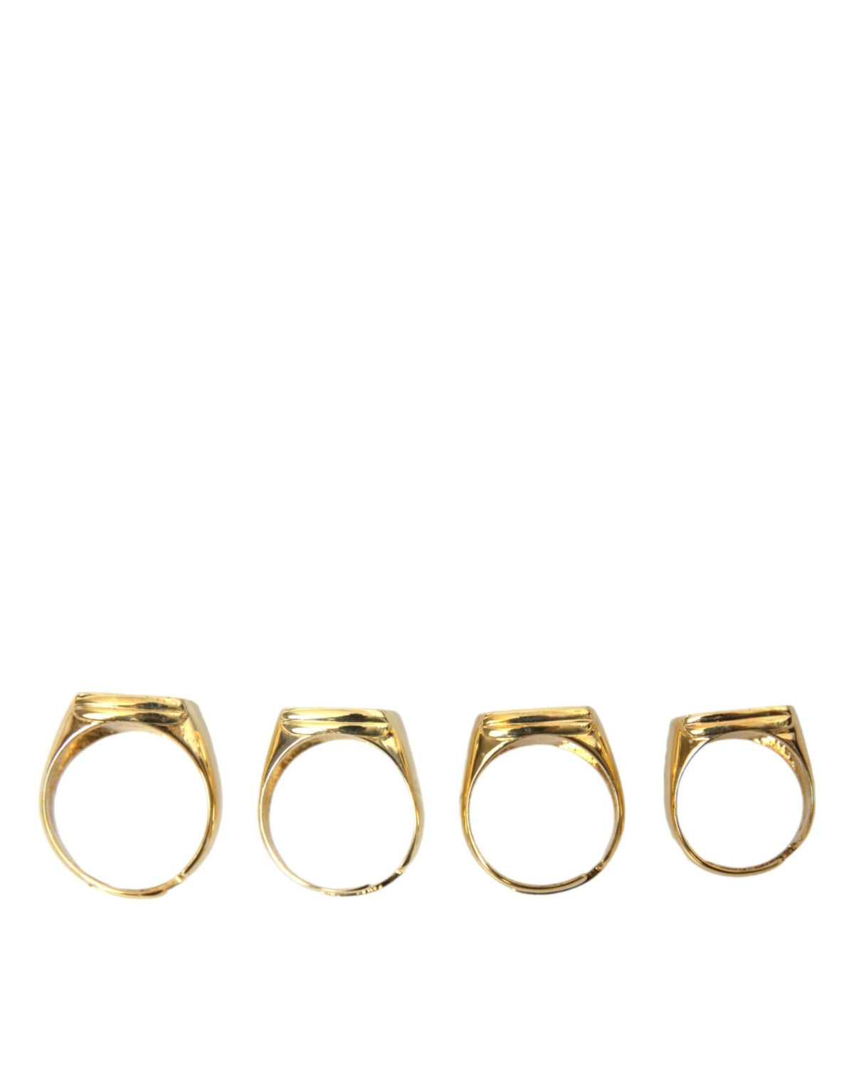 Juego de 4 anillos de esmalte KING en latón dorado de Dolce &amp; Gabbana