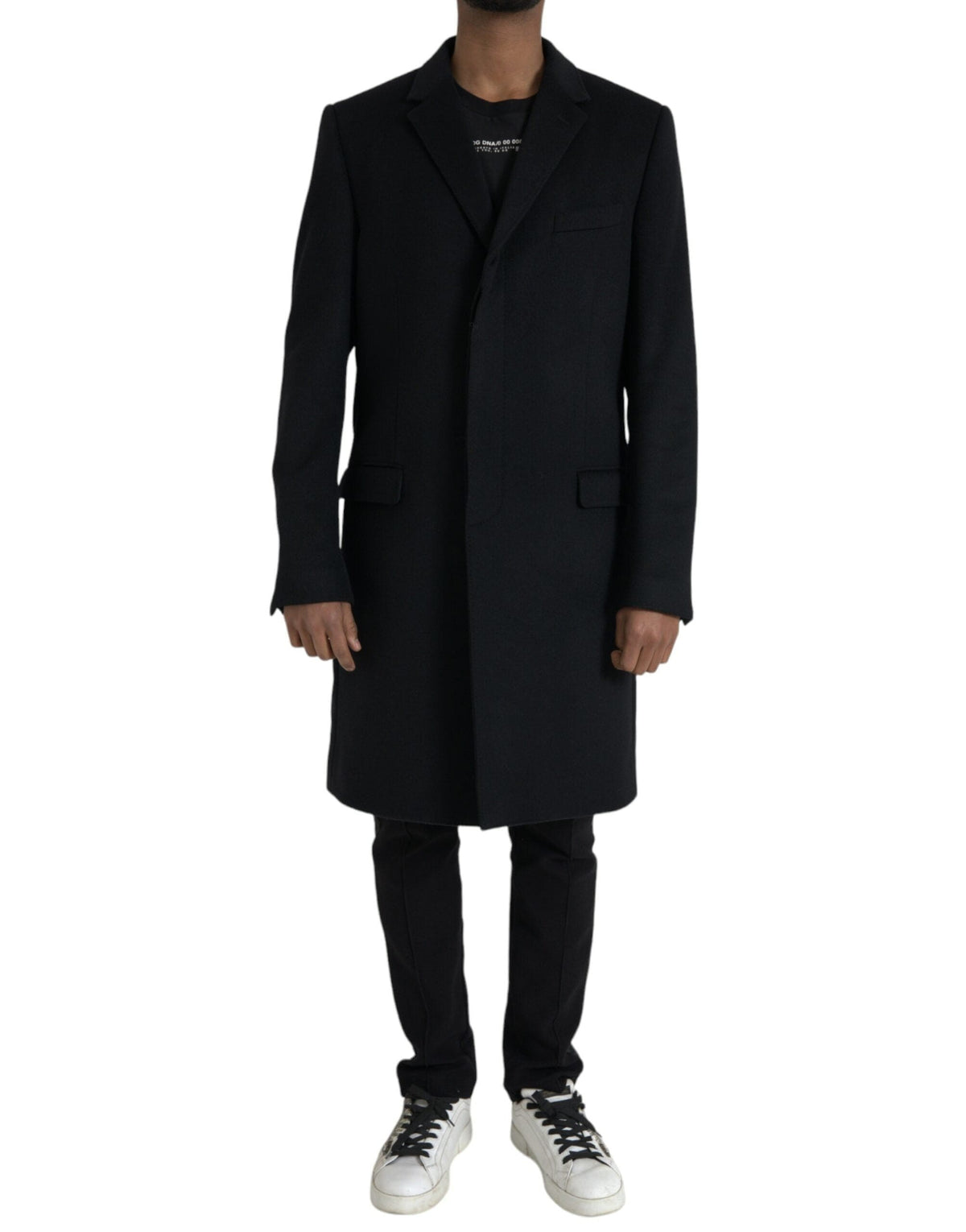 Veste trench-coat en laine et cachemire noir Dolce &amp; Gabbana