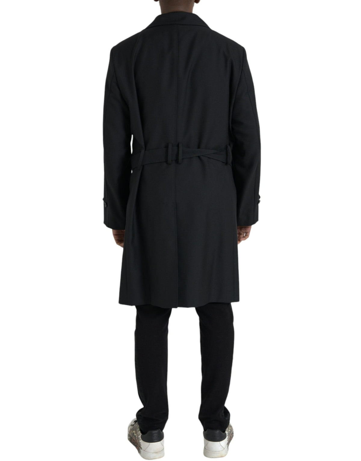 Veste trench-coat croisée noire Dolce &amp; Gabbana